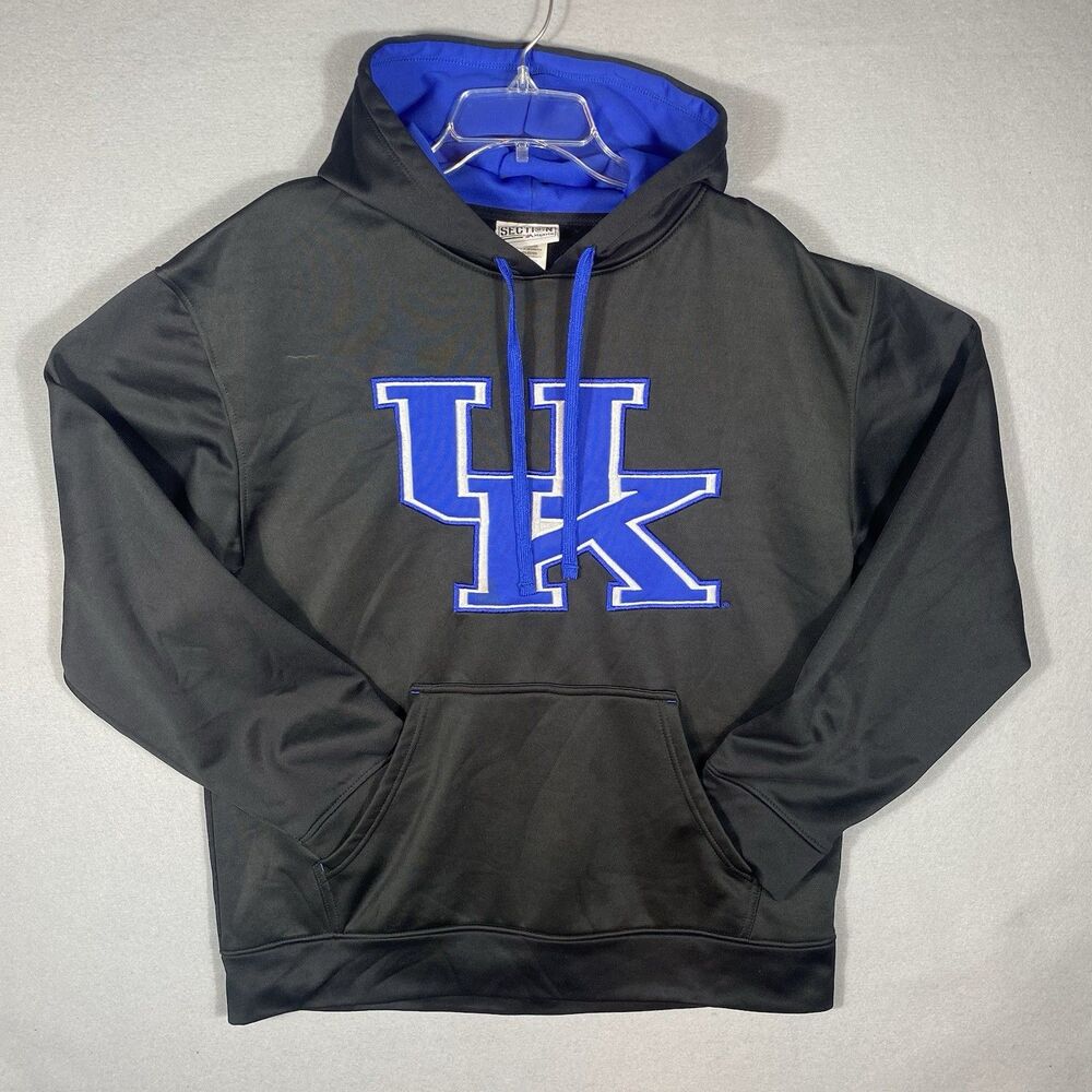 Majestic University of Kentucky Wildcats Hoodie Black Sweatshirt Fleece Mens L